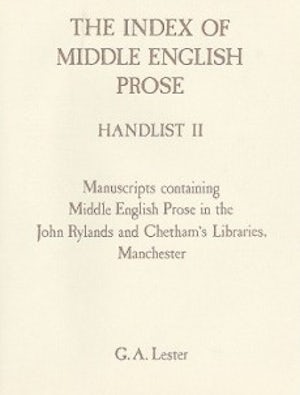 The Index of Middle English Prose Handlist II