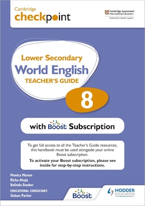 Cambridge Checkpoint Lower Secondary World English Teacher's Guide 8 with Boost Subscription Booklet