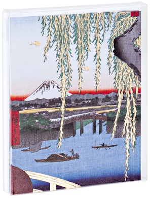 teNeues - Notecard Set: Hiroshige, Blank Inside, 10 Full Color Notecards with 10 Envelopes, 1 Design, Clear Box, Golden Foil Accents