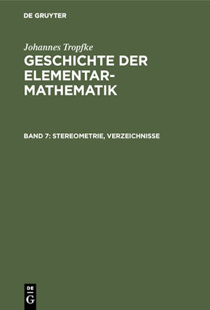 Stereometrie, Verzeichnisse