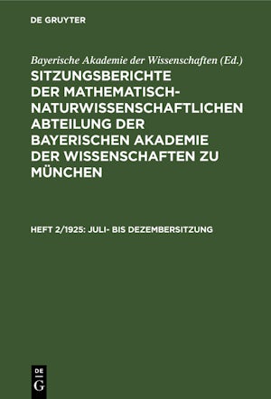 Juli- bis Dezembersitzung